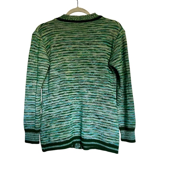 Green Blue Knit Cardigan Sweater Size Small - Picture 6 of 7